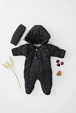 Дитячий зимовий комбінезон для новонародженого на флісі на дві блискавки розмір 62 68 74, фото 3