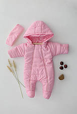 Дитячий зимовий комбінезон для новонародженого на флісі на дві блискавки розмір 62 68 74, фото 5