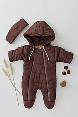 Дитячий зимовий комбінезон для новонародженого на флісі на дві блискавки розмір 62 68 74, фото 4