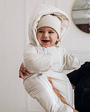 Дитячий зимовий комбінезон для новонародженого на флісі на дві блискавки розмір 62 68 74, фото 3