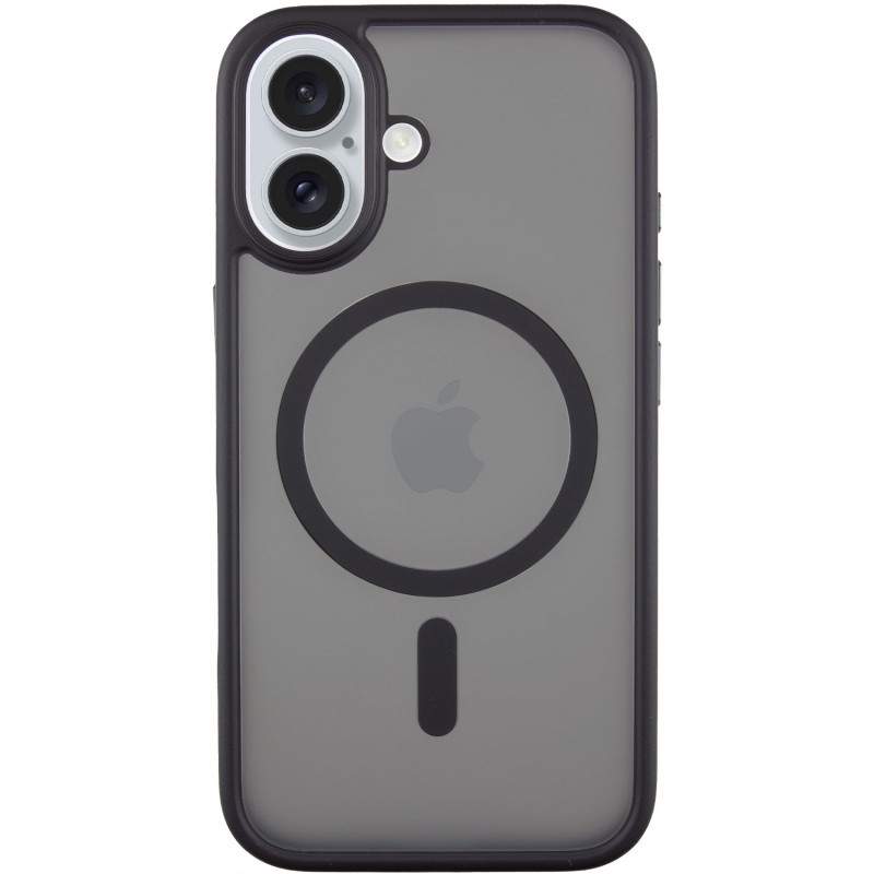 TPU+PC чохол Metal Buttons with MagSafe для Apple iPhone 16 (6.1") Чорний