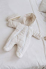 Дитячий зимовий комбінезон для новонародженого на флісі на дві блискавки розмір 62 68 74, фото 2