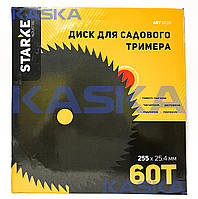 Диск STARKE 8028 255mm*25.4*60T ЧОРНИЙ для садового тримера (бензокоси) без твердосплавих напайок