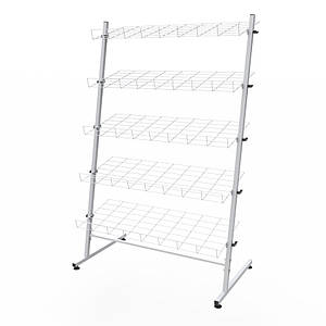 Вітрина торгова для взуття на 5 сітчастих полиць ширина 80 см, біла
