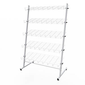 Вітрина торгова для взуття на 5 сітчастих полиць ширина 100 см, біла