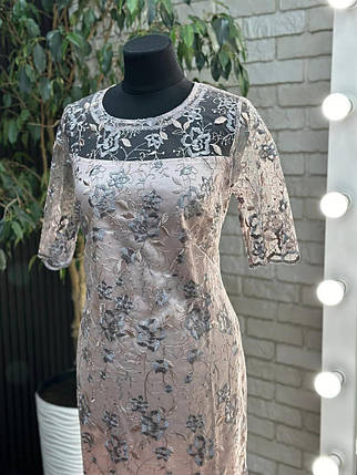 Стильна жіноча сукня, тканина "Атлас" розмір 48, фото 2