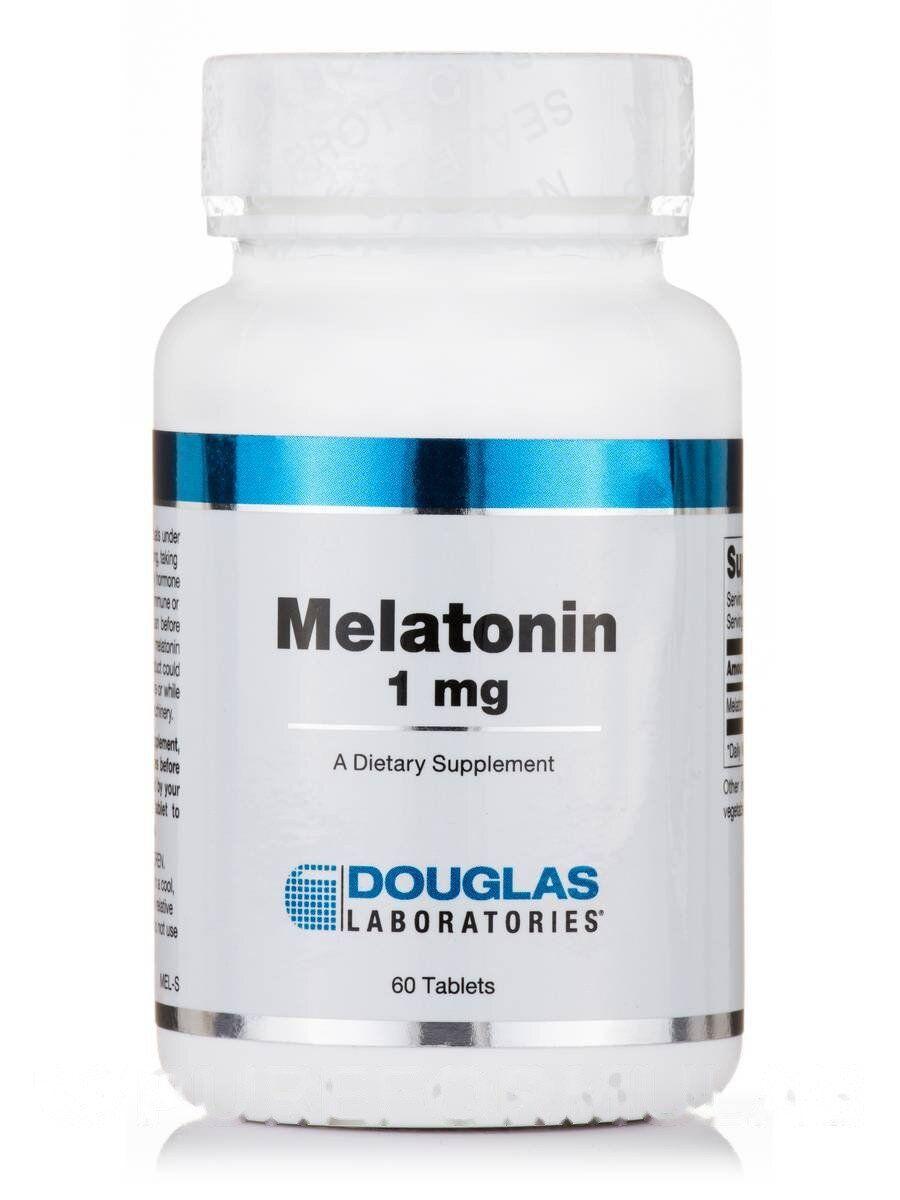 Мелатонін Douglas Laboratories (Melatonin) 1 мг 60 таблеток BX595, фото 1