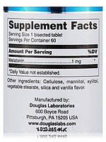 Мелатонін Douglas Laboratories (Melatonin) 1 мг 60 таблеток BX595, фото 5