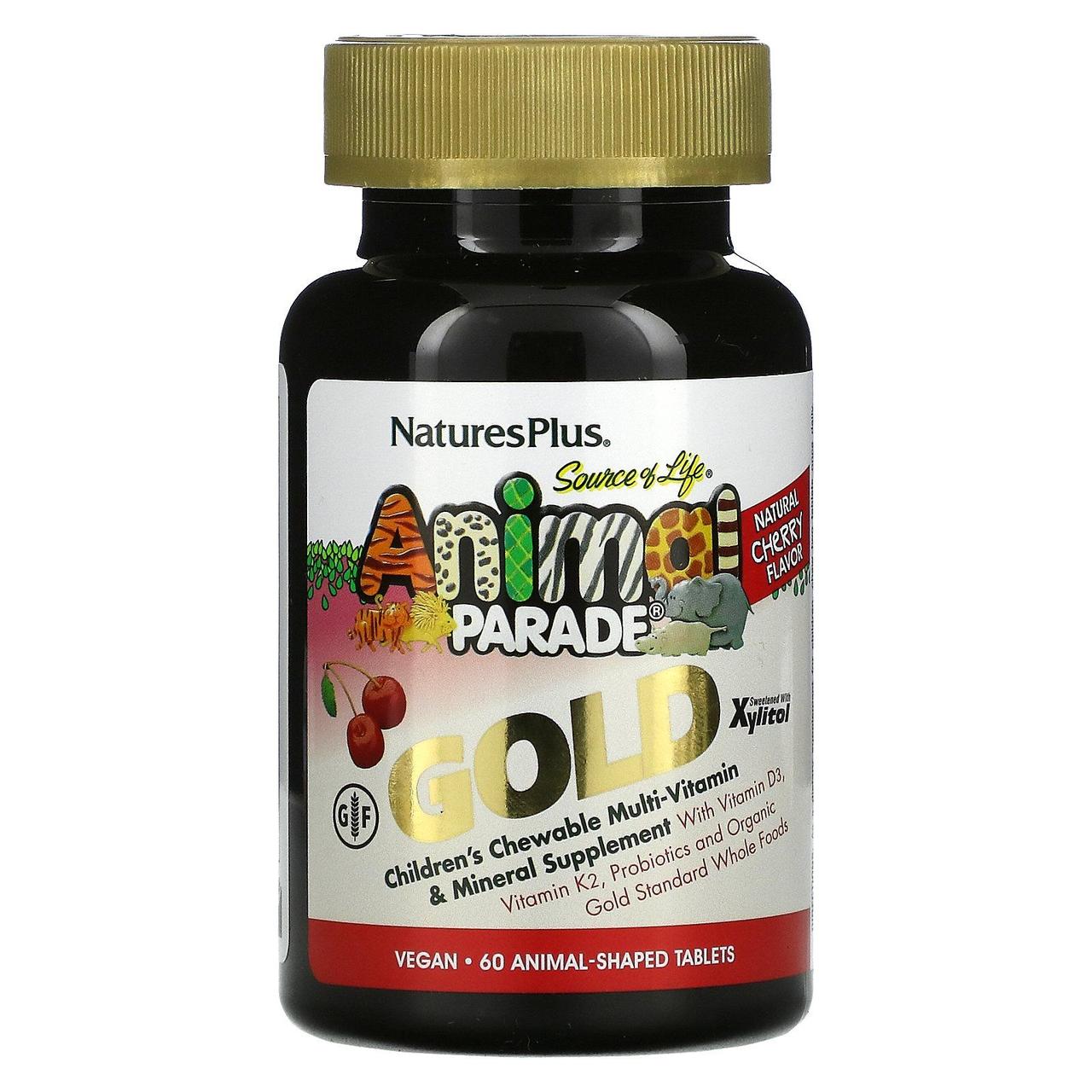 Мультивітаміни для дітей, смак вишні, Child's-CParade Gold, Natures Plus, 60 жувальних таблеток BX979
