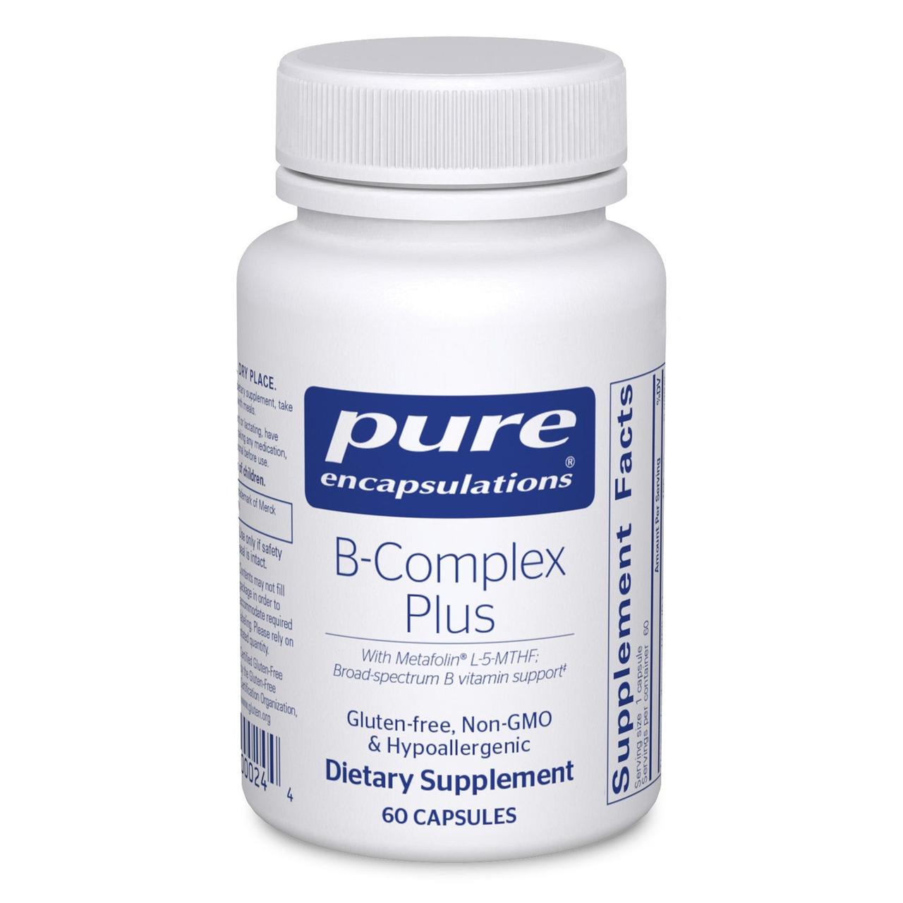Комплекс вітамінів В Pure Encapsulations (B-Complex Plus) 60 капсул BX180