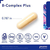 Комплекс вітамінів В Pure Encapsulations (B-Complex Plus) 60 капсул BX180, фото 4