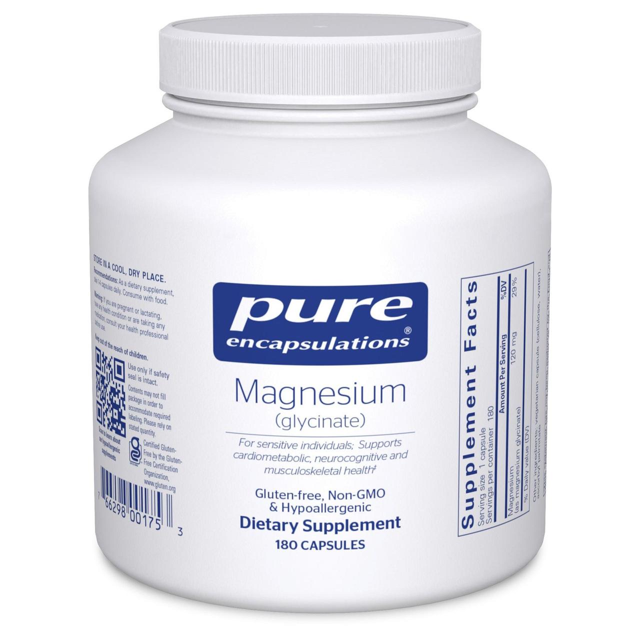 Магній Гліцинат Pure Encapsulations (Magnesium Glycinate) 120 мг 180 капсул BX989, фото 1