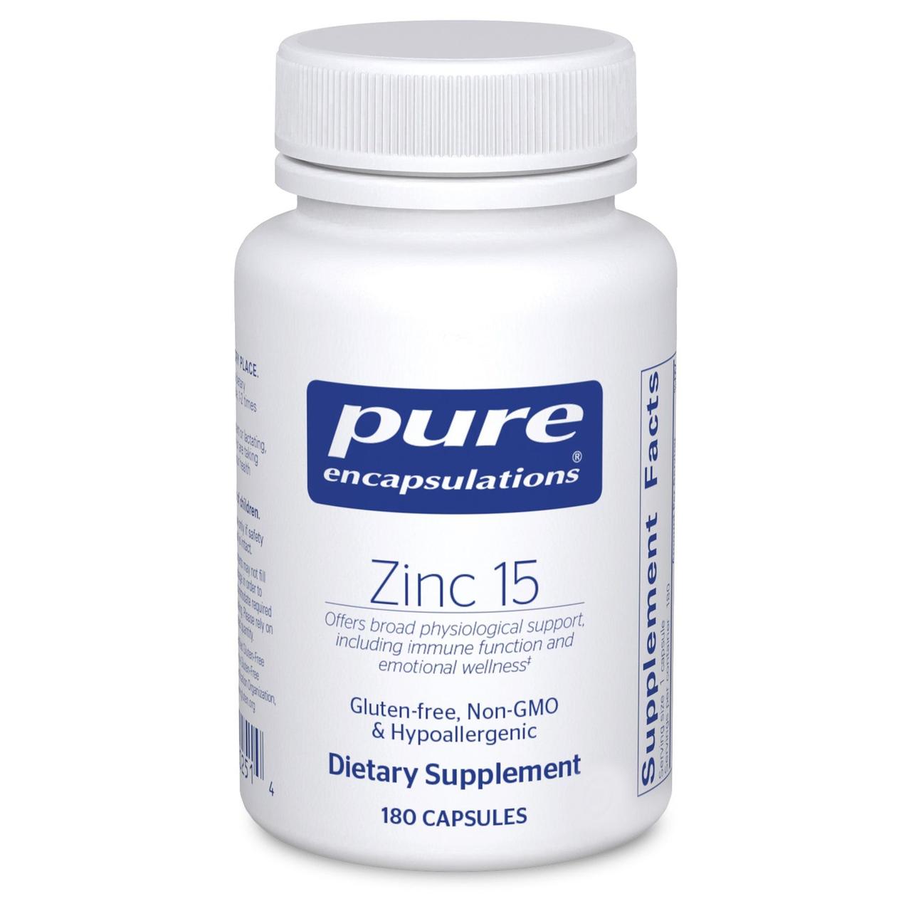 Цинк Pure Encapsulations (Zinc) 15 мг 180 капсул BX453