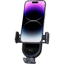 Автомобільний тримач холдер із БЗП Baseus LightChaser Series Wireless Charging Electric Car Mount 15W C40355900121-00 Black, фото 3