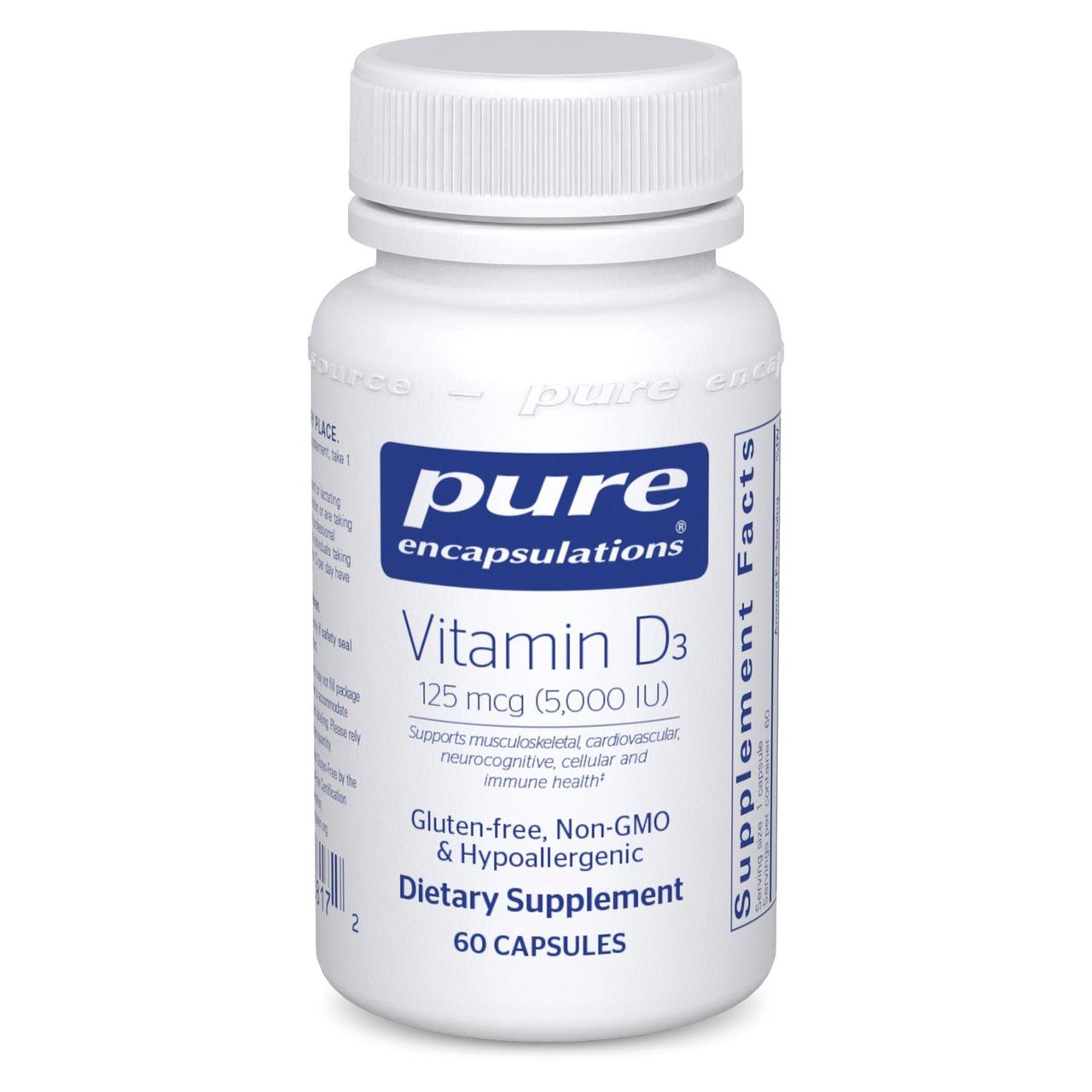 Вітамін Д3 Pure Encapsulations (Vitamin D3) 5000 МО 60 капсул BX152