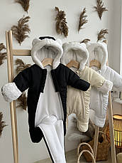 Дитячий зимовий комбінезон для новонародженого на флісі на дві блискавки розмір 62 68 74 80, фото 5