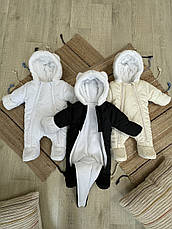 Дитячий зимовий комбінезон для новонародженого на флісі на дві блискавки розмір 62 68 74 80, фото 2