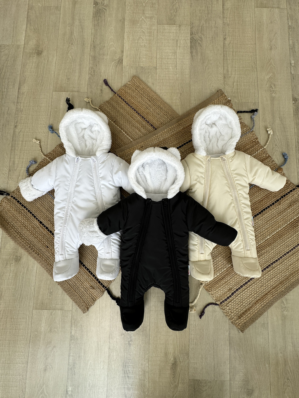 Дитячий зимовий комбінезон для новонародженого на флісі на дві блискавки розмір 62 68 74 80