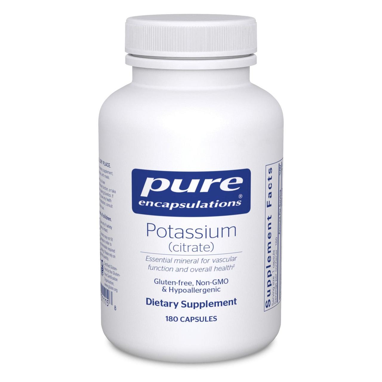 Калій Цитрат Pure Encapsulations (Potassium Citrate) 180 капсул BX344