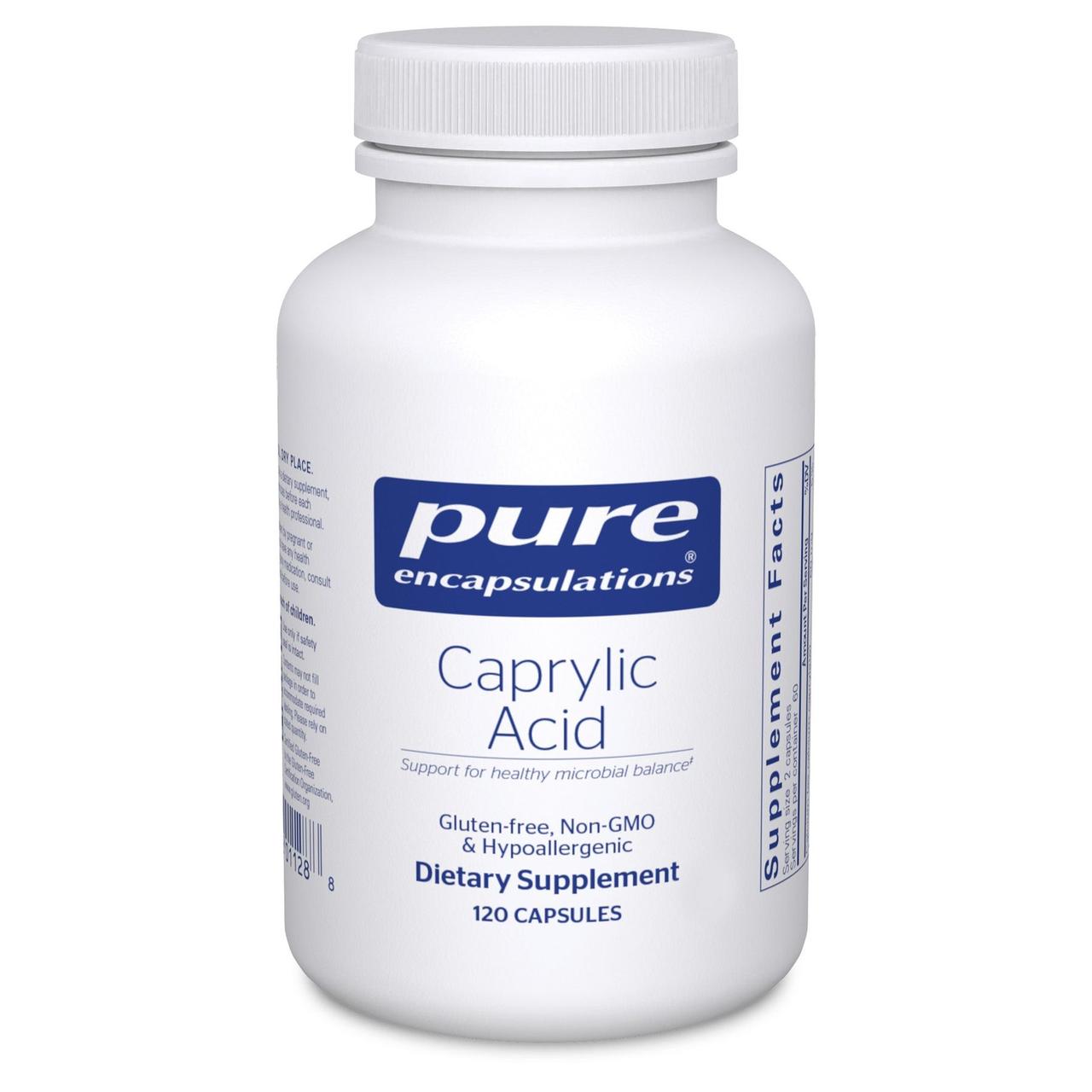 Каприлова кислота Pure Encapsulations (Caprylic Acid) 120 капсул BX399