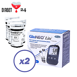 Тест-смужки GluNeo Lite 100 шт. у 2 флаконах по 50 шт. у пакованні