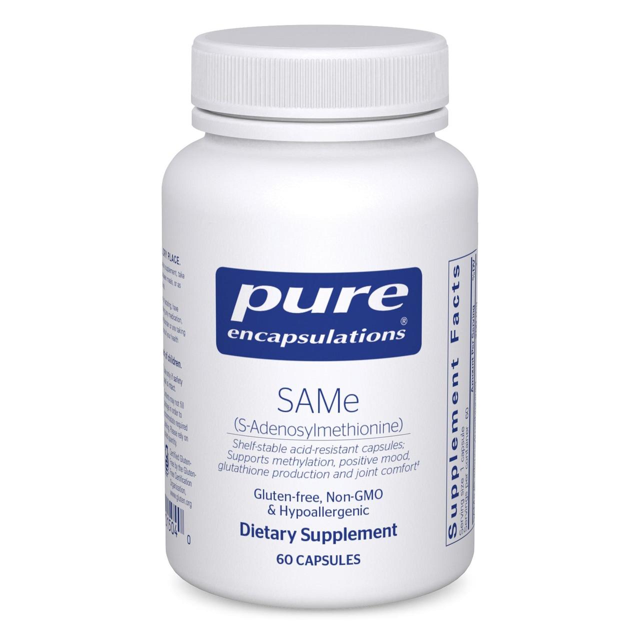 Аденозилметионин Pure Encapsulations (SAMe SAM-e Adenosylmethionine) 60 капсул BX401