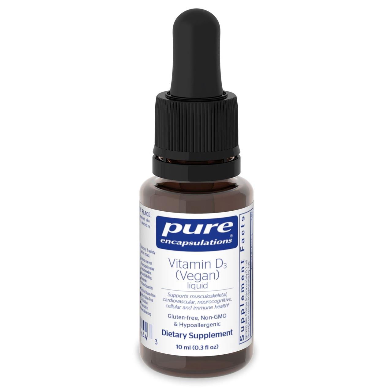 Pure Encapsulations Vitamin D3 Vegan / Вітамін Д3 веганський рідкий 10 мл BX861