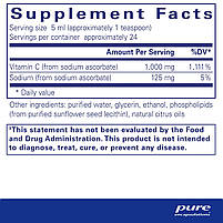 Ліпосомальний вітамін C Pure Encapsulations (Liposomal Vitamin C) 120 мл BX375, фото 3