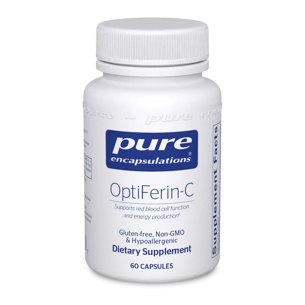 Домішка на основі заліза для крові Pure Encapsulations (OptiFerin-C) 60 капсул BX513