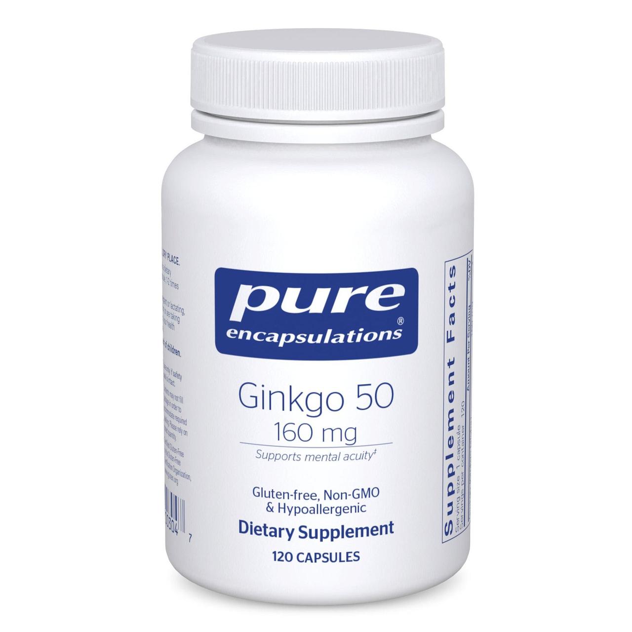 Гінкго білоба Pure Encapsulations (Ginkgo 50) 160 мг 120 капсул BX941