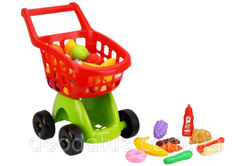 Дитячий візочок для супермаркету з набором продуктів фруктів і овочів 8713 Технок, фото 1