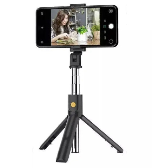 Монопод Selfie Stick K07 селфі палиця блютуз пульт bluetooth трипод штатив Чорний