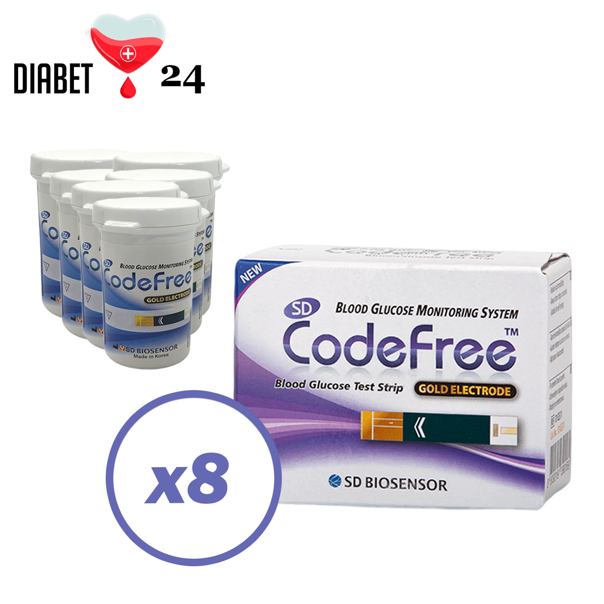 Тест-смужки SD CodeFree 400 шт. в 16 флаконах по 25 шт. в пакованні