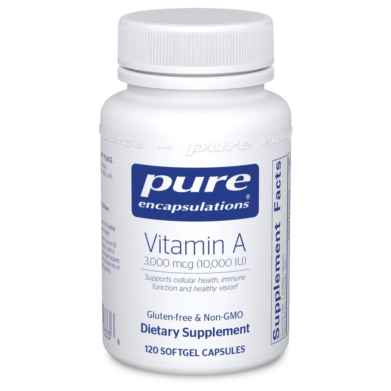 Вітамін А Pure Encapsulations (Vitamin A) 10000 МО 120 капсул BX695