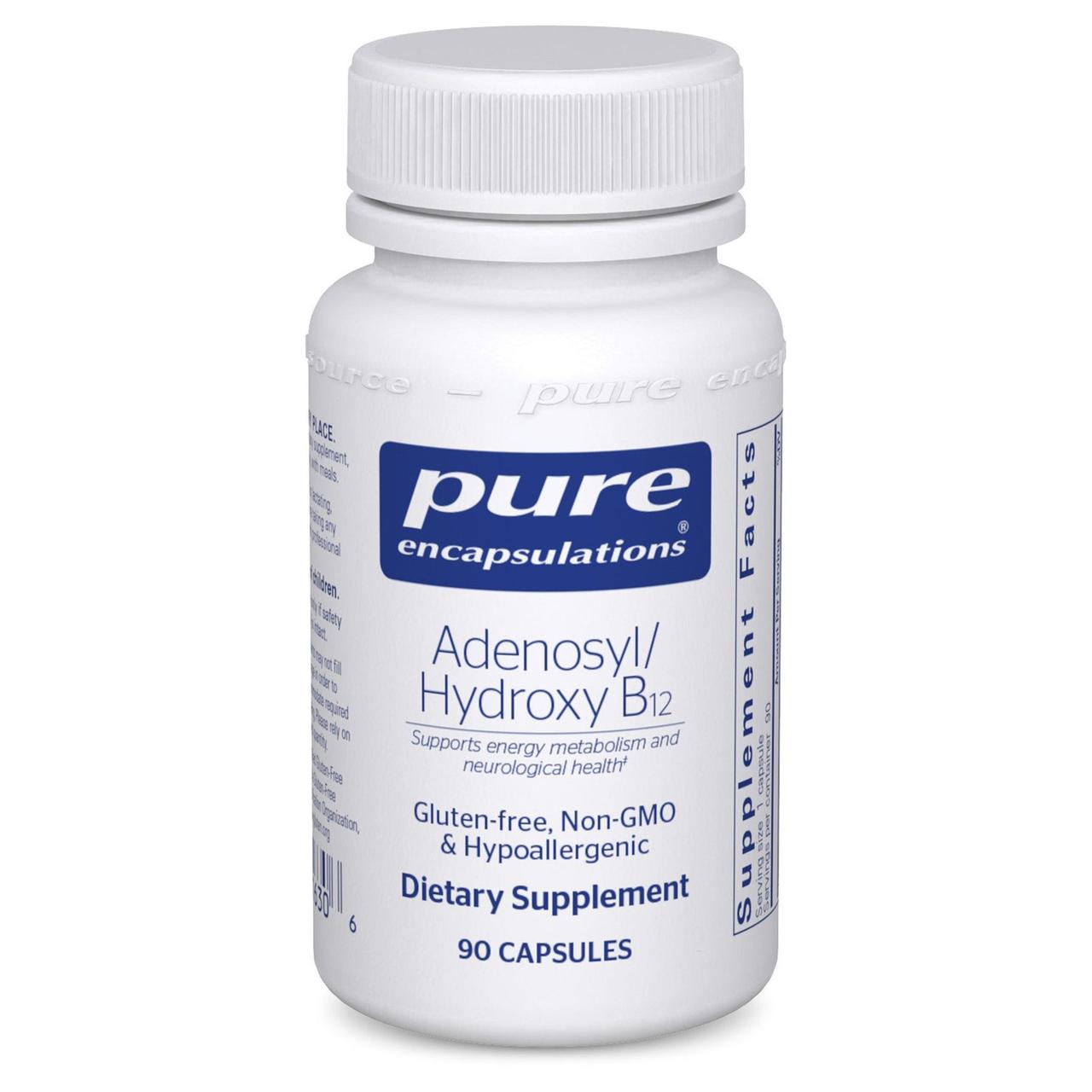 Вітамін B12 Pure Encapsulations (Adenosyl/Hydroxy B12) 90 капсул BX533