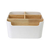 Органайзер для дрібниць MVM FH-02 з деревом Білий (FH-02 WHITE/WOOD)