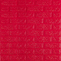 3D панелі самоклеючі цегла червона для декорування стін легкі та міцні з клейовим шаром EK-77