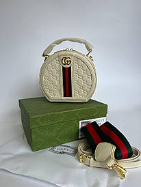 Стильна жіноча сумочка Gucci шкіряна в брендованій коробці
