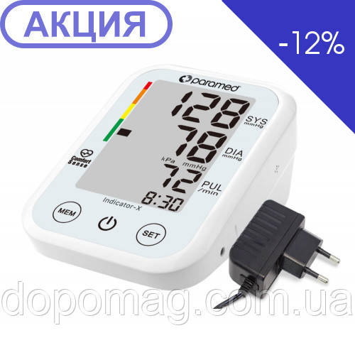 Тонометр автоматичний PARAMED Indicator-X з голосовим супроводом і адаптером, фото 1