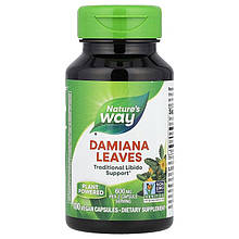 Листя даміани Nature's Way "Damiana Leaves" 600 мг (100 капсул)