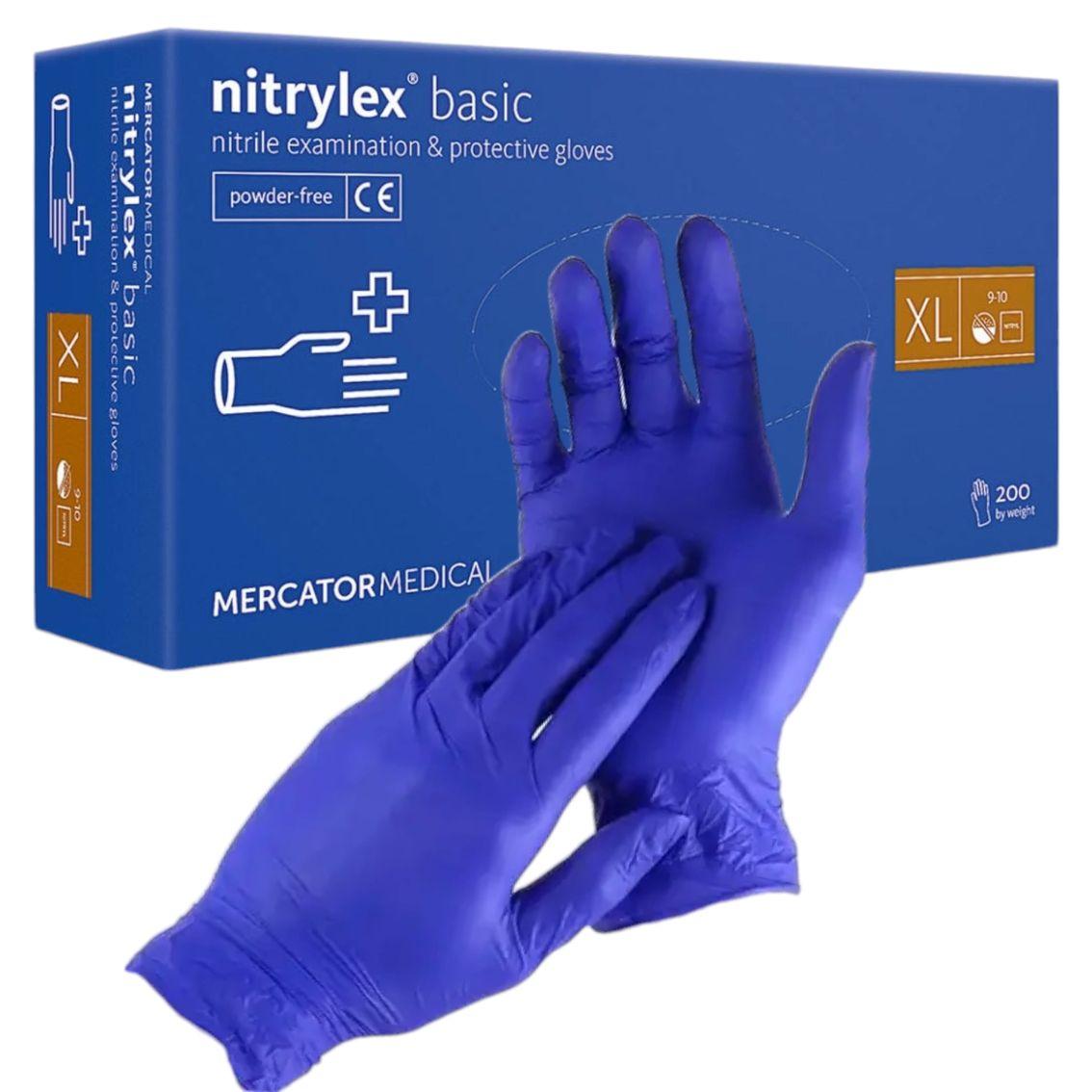Рукавички медичні NITRYLEX XL сині (50пар/уп) 500шт/ящ
