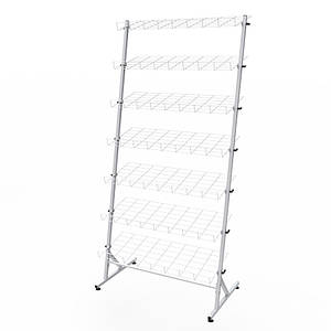 Вітрина торгова для взуття на 7 сітчастих полиць ширина 80 см, біла
