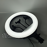 Кільцева LED лампа світлодіодна з трьома тримачами для телефона Soft Ring 36 см, тік ток лампа кругла, HG-14, фото 5