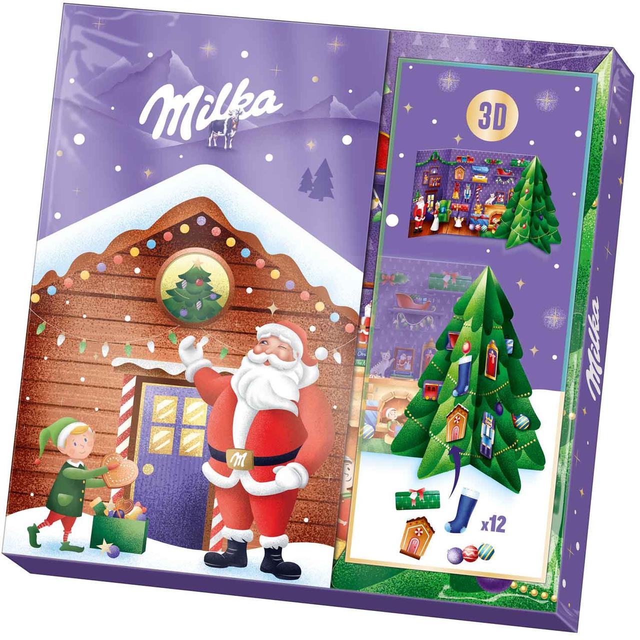 Різдвяний адвент-календар Milka 3D Basteln Adventskalender 163 г