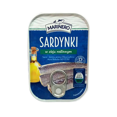 Сардины Marinero , Sardynki w oleju roslinnym ( в масле) 110 г (ID ...