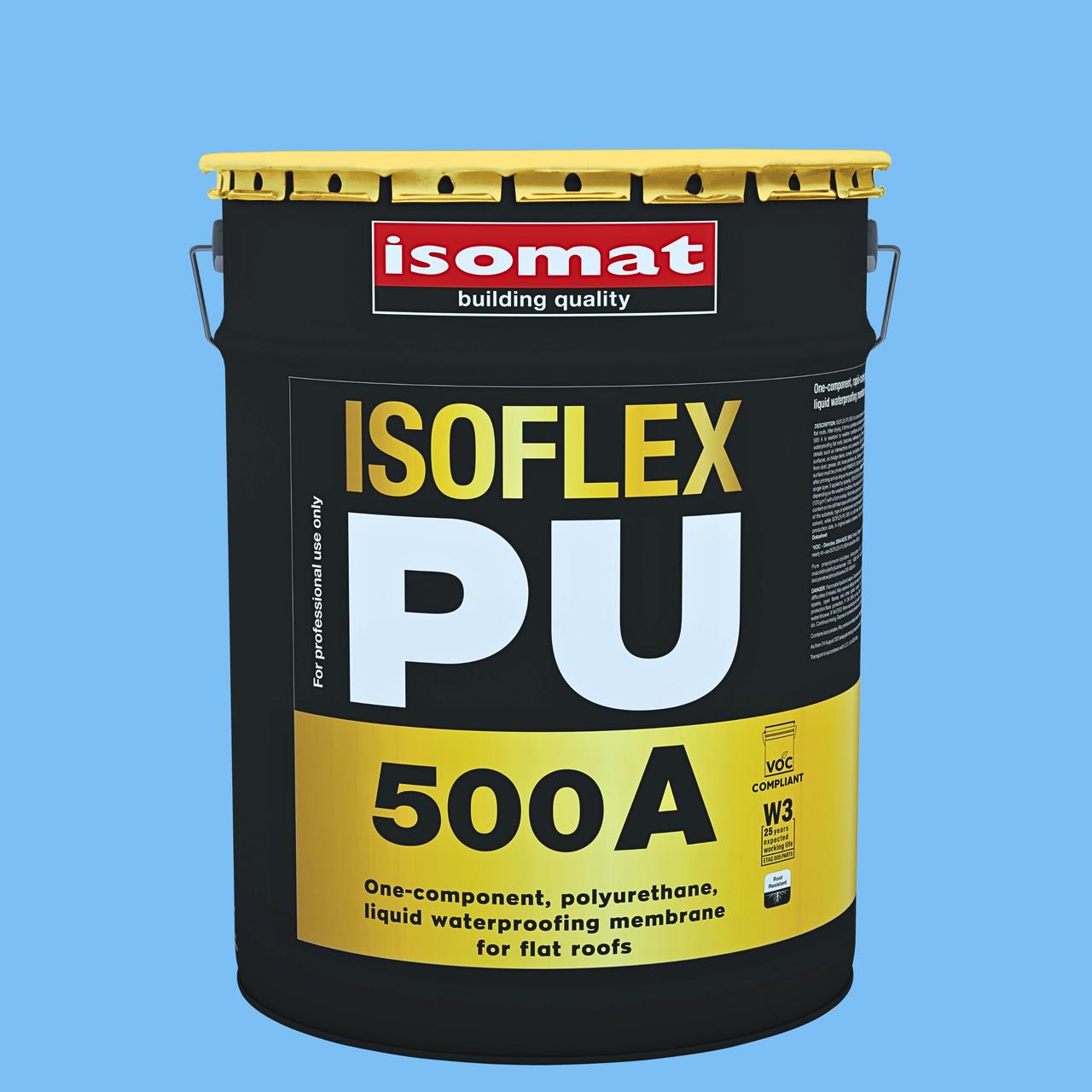 Покрівельна мембрана гідроізоляційна поліуретанова рідка гідроізоляція Ізомат Ізофлекс PU 500А Grey 25 kg