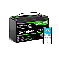Літій акумулятор 12V 100Ah, 12V, Вольт, 100AH, LifePO4, лiтієвий, з bms платою, для безперебійника, залізо-фосфатний