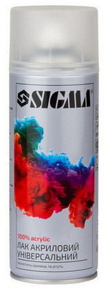 Лак аерозольний акриловий 400мл прозорий мат, фото 1