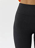 Лосини теплі, жіночі рубчик безшовні на байці Алія. Висока талія. 46-50 р, фото 2