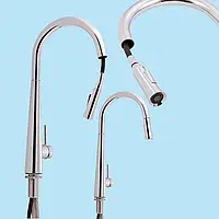 Змішувач для кухні з висувним виливом Qtap Evicka Кухонні змішувачі латунь Кухонний змішувач гнучкий гусак